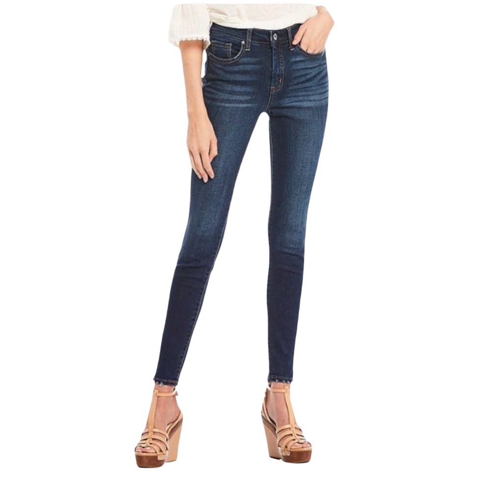 Jessica Simpson High Rise Ankle Jeans Medium Blue Denim Skinny Straight NEW - Picture 2 of 11